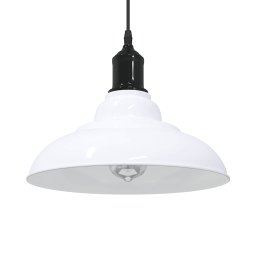 Lampa suspendata reglabila pe înaltime E27 alb lucios metal GartenMobel Dekor