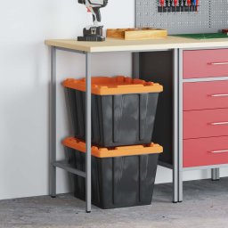 Masa de colt Manual Gri 55 x 55 x 85 cm Otel si lemn ingineresc GartenMobel Dekor