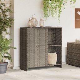 Dulap de depozitare cu raft cu usa Gri 100 x 36 x 102 cm Ratan GartenMobel Dekor