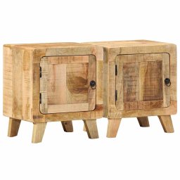 Noptiera 2 buc 40x32x46 cm Lemn masiv Mango brut GartenMobel Dekor