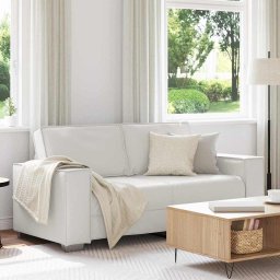 Canapea pentru doua persoane Alb 180 cm Piele artificiala GartenMobel Dekor