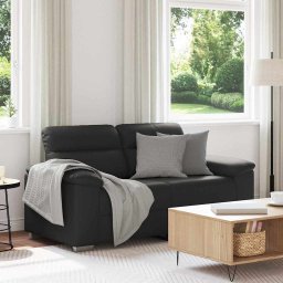 Canapea cu 2 locuri, neagra, 160x81x84 cm, piele ecologica GartenMobel Dekor