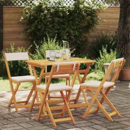 Set bistro cu perna 5 pcs Ulei Natural Lemn Solid de Acacia GartenMobel Dekor