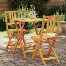 Set bistro 3 pcs Ulei Natural Lemn Solid de Acacia GartenMobel Dekor