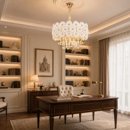 Candelabru din cristal PETAL Nobile, 6xE14, auriu, D40 cm