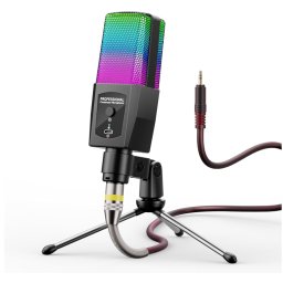 Microfon RGB Andowl Q MIC23 USB iluminare LED pentru streaming gaming karaoke si podcast