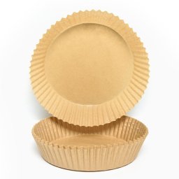 Set 100 Hartii de copt sau prajit pentru Airfryer, Forma rotund, in suport de plastic cu capac, 16 x 16 cm
