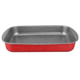 Tava de copt Oliver Voltz Florence OV51222B30S, 30x22x5,4 cm, Acoperire marmura, Fara PFOA, Rosu