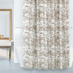 Bellatex Perdea de baie Zeď maro, 180 x 200 cm