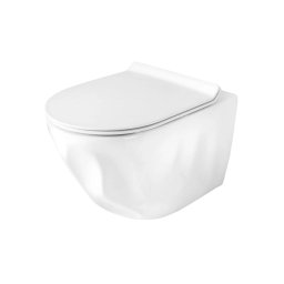 REA-C1652 - Toaletă suspendată GUSTAVO RIMLESS cu capac, ceramică/albă