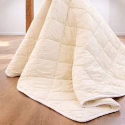 Pilota Lana Merino 100% LanaWool 160x220 cm Subtire 500 g mp Exterior Bumbac OekoTex Clasa 1, Vara, Crem - LANAWOOL