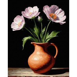 Set pictura pe numere, cu sasiu, Subtilitate pe fond negru, 40x50 cm