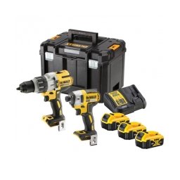 DeWalt - DCD996N + DCF887N - Masina de gaurit si insurubat cu percutie, 95 Nm + Masina de insurubat cu impact, 205 Nm, M5-M14 + Set 3 acumulatori si incarcator, Li-Ion, 18 V, 5 Ah + valiza speciala