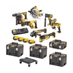 DeWalt - DCK853P4T - Set 8 scule cu 4 acumulatori si incarcator, Li-Ion, 18 V, 5 Ah + 4 x valiza speciala