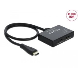 DeLOCK HDMI Splitter 1 x HDMI in> 2 x HDMI out 4K 60 Hz