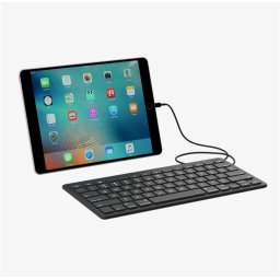 Tastatura Noua cu Fir pentru Dispozitive Apple, Conector Lightning, Layout QWERTY (UK), Negru, ZLTKBW-BBU, ZAGG