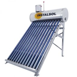 Panou solar nepresurizat INSTALSOL 15 tuburi vidate cu boiler 150 L, suport fixare si controller TK7