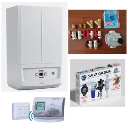 PACHET PROMO Centrala termica VICTRIX ZEUS 32 (cu boiler de 45l), kit armaturi montaj centrala termica ITALIA, kit filtre centrala termica, termostat de ambient LOGICTHERM C3 RF