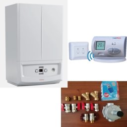 PACHET PROMO Centrala termica VICTRIX ZEUS 32 (cu boiler de 45l), termostat de ambient LOGICTHERM C3 RF, kit armaturi montaj centrala termica ITALIA