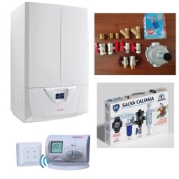 PACHET PROMO Centrala termica VICTRIX ZEUS 35 (cu boiler de 54l), kit armaturi montaj centrala termica ITALIA, kit filtre centrala termica, termostat de ambient LOGICTHERM C3 RF