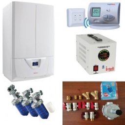 PACHET PROMO Centrala termica VICTRIX ZEUS 35 (cu boiler de 54l), termostat de ambient LOGICTHERM C3 RF, sursa neintreruptibila si invertor cu unda sinusoidala pura INTELLI, kit armaturi montaj centrala termica ITALIA, filtru anticalcar cu 6 rezerve