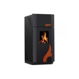 Termosemineu KEPO pe lemn 14 + 4 kW, negru