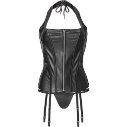 Corset Piele Ecologica Avanza - Negru