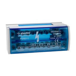 Bloc de distribuție electrică 2×11 poli, 125A, secțiuni 1.5-35 mm², Plastim PDB211