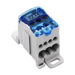Bloc de distribuție electrică 80A, intrare 16 mm², 4+2 ieșiri, Plastim PDB80