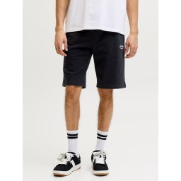Jack & Jones Pantaloni scurti de trening barbati, talie medie, Regular fit, Negru (SELECTATI MARIMEA: L)