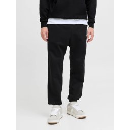 Jack & Jones Pantaloni de trening barbati, cu talie medie, Relaxed Fit, JPSTKANE SOHO, Negru (SELECTATI MARIMEA: S)