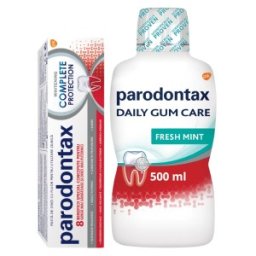 Set 2 x Pasta Dinti Complete Protection Whitening 75 ml, Apa Gura Daily Gum Care Fresh Mint 500 ml