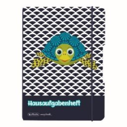 Caiet My.Book Flex, A5, 40 File, Patratele, Cute Animals Turtle, Elastic Negru