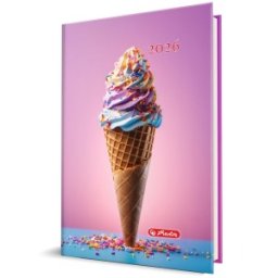 Agenda Datata A5, Motiv Ice Cream, 352 Pagini, Coperta Buretata, 2026