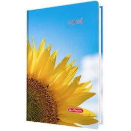 Agenda Datata A5, Motiv Sun Flower, 352 Pagini, Coperta Buretata, 2026