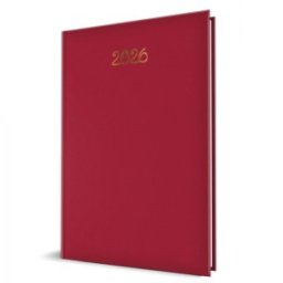 Agenda Datata Saptamanala A4, 128 Pagini, Coperta Buretata, Rosu, 2026