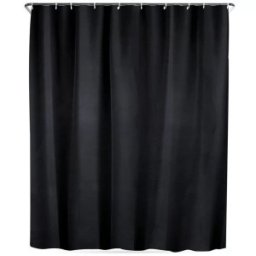 Perdea de Dus Impermeabila cu Carlige, Neagra, Vilde, 180 x 180 cm