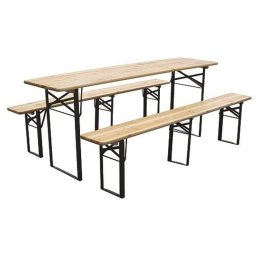 Set masa bere cu 2 banci pliabile Dortmund 200 cm, lemn 27 mm