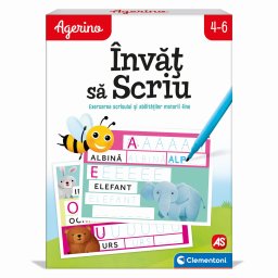 Joc educativ Agerino Invat sa scriu, planse reutilizabile, 5 ani+