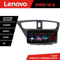 Navigatie Honda Civic 2012-2016 Lenovo PRO 12.3 QLED 4G GPS 4+64GB