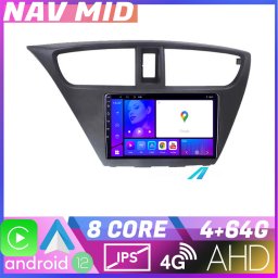 Navigatie Android Honda Civic 2012-2016, 4GB RAM, 64GB, CarPlay