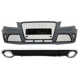 Kit bara fata si difuzor spate Audi A4 B8 Pre-Facelift 2008-2011 RS4 Design