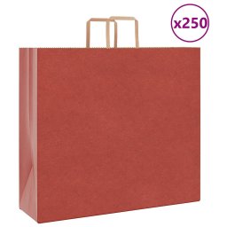 Pungi de hartie 250 buc cu manere rosii 54x15x49 cm GartenMobel Dekor