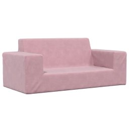 Canapea pentru copii cu 2 locuri, roz, plus moale GartenMobel Dekor