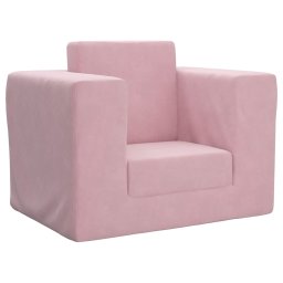 Canapea extensibila pentru copii, roz, plus moale GartenMobel Dekor