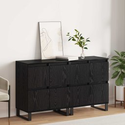 Bufet 2 pcs Stejar Negru 60 x 35 x 70 cm GartenMobel Dekor