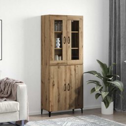 Bufet 2 pcs Stejar Artizanal Lemn compozit GartenMobel Dekor