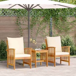 Set de canapele pentru gradina cu perna 3 pcs Ulei Natural GartenMobel Dekor