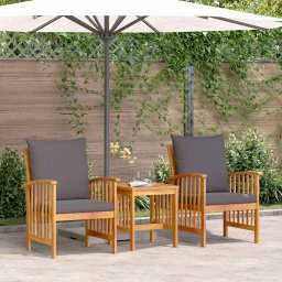 Set de canapele pentru gradina cu perna 3 pcs Ulei Natural GartenMobel Dekor