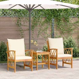 Set de canapele pentru gradina cu perna 3 pcs Ulei Natural GartenMobel Dekor